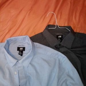 2 mediem h&m shirts same style  grey and baby blue